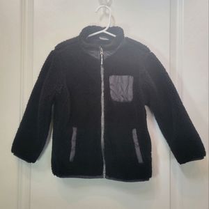 Black gray accents full zip jacket fuzzy fleece 4T WONDER NATION